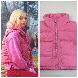 ASO Enid Sinclair Hot Pink Puffer Vest sz S SA Wednesday